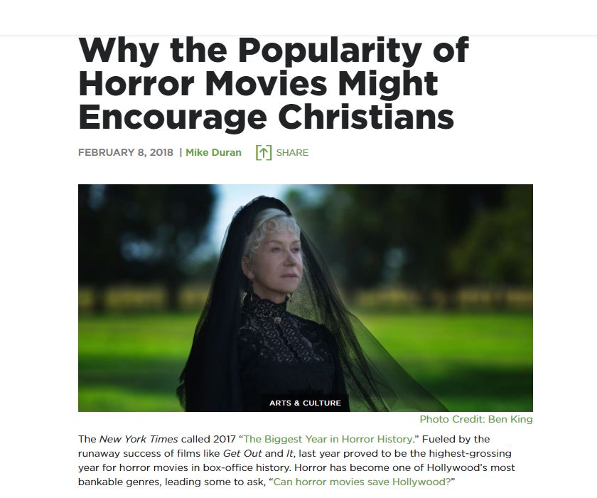 Responses to My Article on the Horror Genre Appearing at The Gospel  Coalition